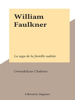 cover image of William Faulkner